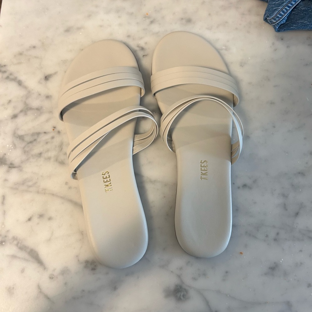 TKEES Allegra Women's Lgt. Gray Slides Sz 10 NWT